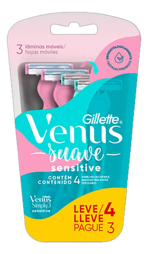 Gillette Venus Depilão Suave Sensitive Leve 4 Pague 3 Und