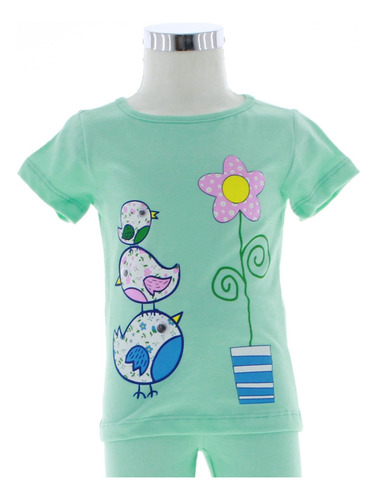 Conjunto Leggings Y Playera Niña Verde 2 Piezas 1 A 6 Años