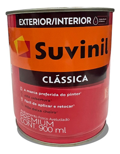 Tinta Para Parede Suvinil Clássica Sem Cheiro Branco 900 Ml