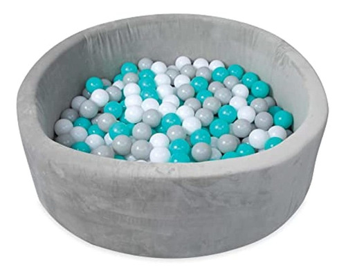 Nuby Velvet Ball Pit, Soft Play Con 200 Bolas De Colores Inc