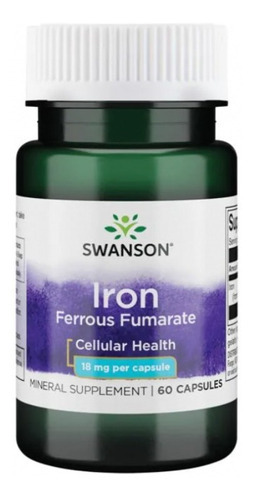 Hierro 18 Mg Premium Fumarato Ferroso 60 Capsulas Eg H30 Sabor Nd