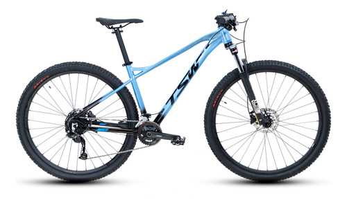 Mountain bike TSW Bike Stamina 2021 aro 29 15.5" 9v freios de disco hidráulico câmbios Shimano Alivio M3120 y Shimano Alivio M3100 cor azul-claro/preto