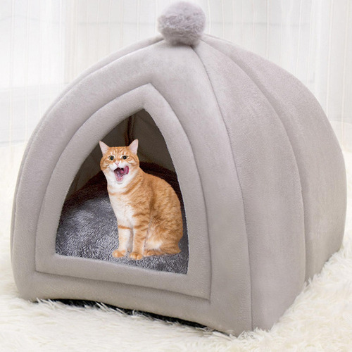 Casa De Gato Portátil Cama Lavable Cachorro Perro Felpa S