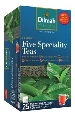 Pack X 3 Dilmah Cinco Tés Especiales - Five Specialty Teas -