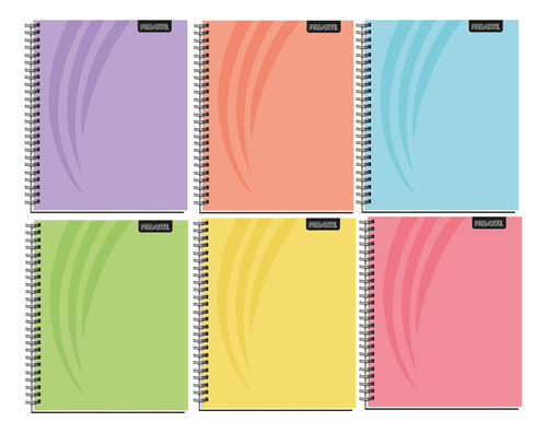 6 Cuadernos Universitario Cuadro Grande Proarte Pastel 100h 