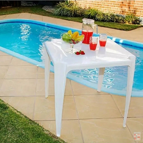 Mesa Jardin Plastico Pvc Cuadrada Mor 70x70 - Garageimpo