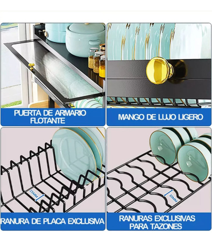 Escurridor De Trastes Todo En Uno Tres Niveles Cocina Grande Gran Capacidad 105*80*30cm Heaimo