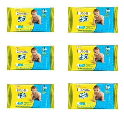 Huggies Baby Wipes Lenços Umedecidos C/48 (kit C/06)