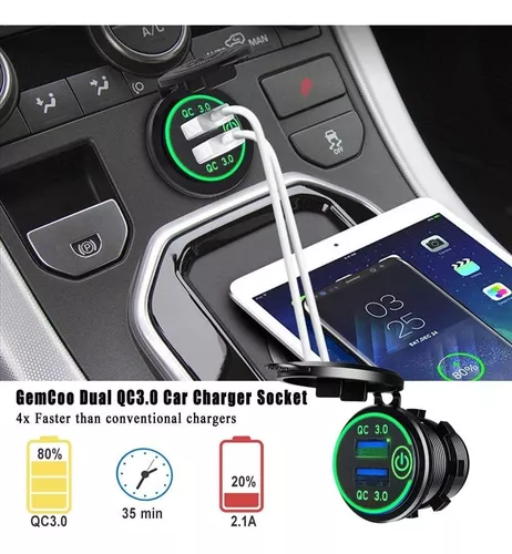 Nueboo Cargador USB 4x Quick Charge 3.0 para Coche