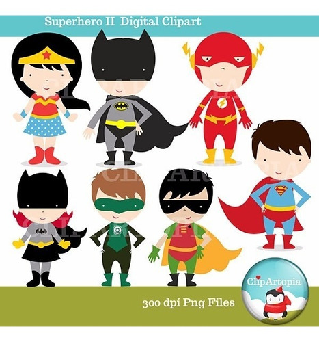 Kit Imprimible Chicos Superheroes Imagenes Clipart Cod788