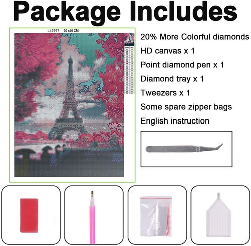 5d Pintura Por Diamantes Kit Torre Eiffel Paris