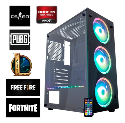 Imagem 1 de 7 de Pc Cpu Gamer Rbg Amd Ryzen 3 3200g 8gb Ssd 120gb Hd 1tb Wifi