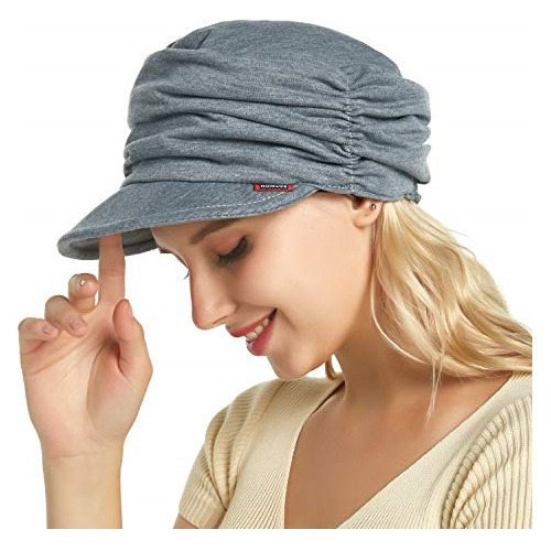 Gorro De Moda Con Visera De Ala Para Mujer Talla Única Gris