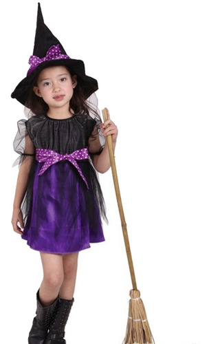 Imagem 2 de 6 de Fantasia Infantil Bruxinha Vampira Halloween Dia Das Bruxas