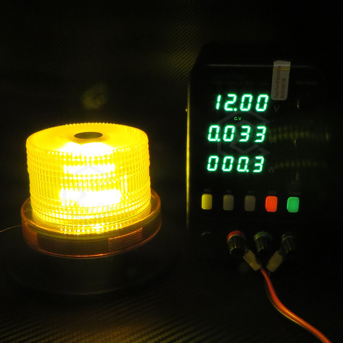 Torreta De Led Ambar Estrobo Uso Rudo Con Iman Ip67 12-24v