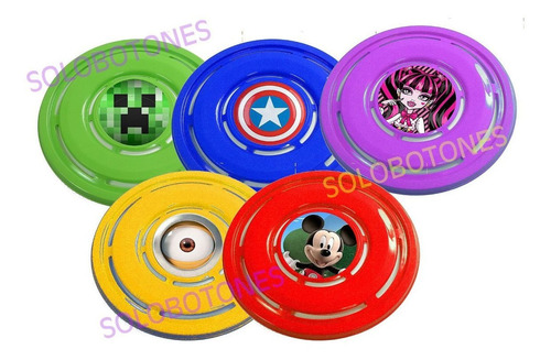 15 Frisbees 26cm De Diametro Con Diseño Angry Birds Sonic