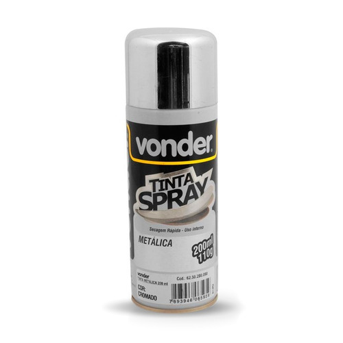 Spray Cromado Metalico 200ml Profissional Vonder