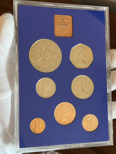 Anuário 1977 Grã-bretanha 7 Moedas Prova Encarte Lacrado