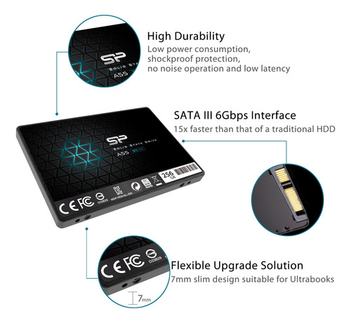 Silicon Power Ssd 256gb 3d Nand A55 Slc Sata Iii 2.5 Mmg