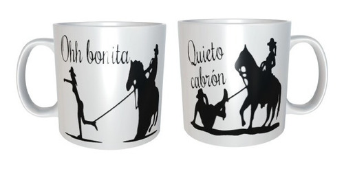 Dúo De Tazas Pareja Ohh Bonita Quieto Caballo Negro