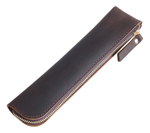 Bolsos De Manga De Cuero De Cuero Pu Bolsillo Marrón Oscuro