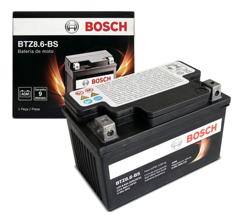 Bateria Bosch Moto 8,6ah Btz8.6-bs Ytz10s-bs Hornet 600
