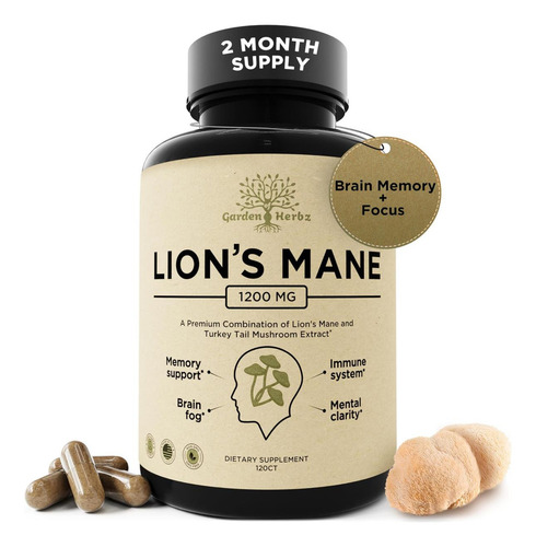 Cápsulas De Suplemento Lions Mane Com Cauda De Peru - Névoa