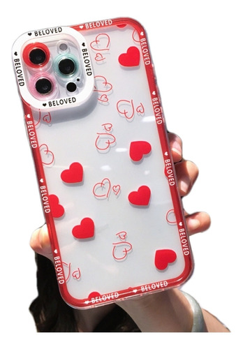 Carcasa  Acrílica Diseño Corazones iPhone 11