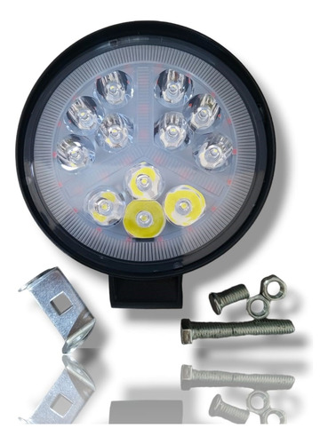 Faro Led Redondo Blanco 4.5puLG Con Drl + 48w + Profundidad.