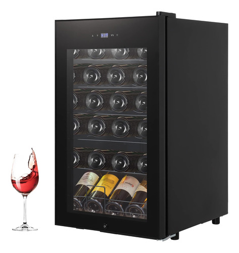 Aprafie Refrigerador De Vino Con Compresor De 24 Botellas, C