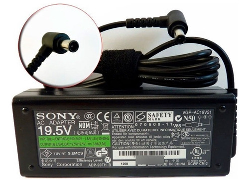 Cargador Laptop Sony 19v, 3.9a - 65w Conector Punta Estándar