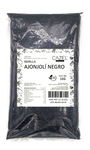 Imagen 1 de 2 de Ajonjolí Negro Extra Premium Oaxaca 1kg