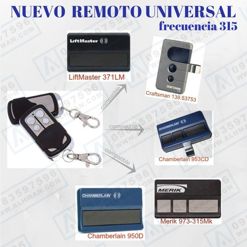 Imagen 2 de 3 de Control Remoto D Garage Came, Roger * Nice Liftmaster Linear