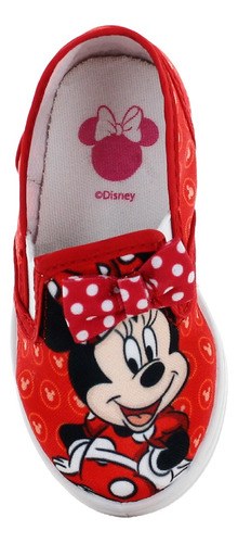 Disney Tenis Flat Minnie Mouse Moño Rojo Niña Bebe 81061