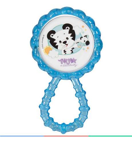 Chocalho Infantil Com Mordedor Texturizado Tigre Azul Babygo