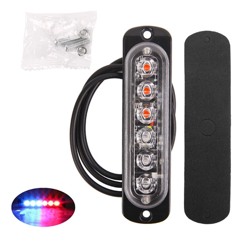 1 Federal 6 Led 12v Rojo Azul 18w Luz Flasher Secuencias