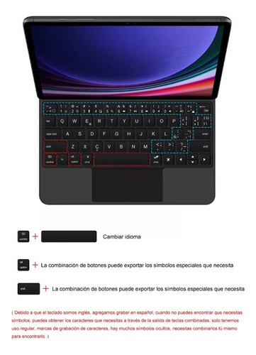 Teclado Mágico Para Samsung Galaxy Tab S10 S9 S8 Ultra 14.6