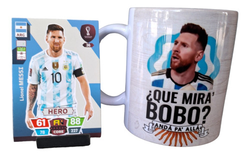 Cartas Adrenalyn Messi  + Taza  Que Mira Bobo