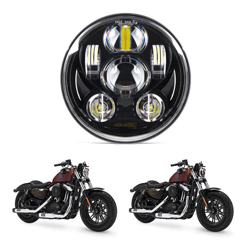 Harley Davidson Sportster 48 - Farol Led 5.75 Pol Veja Video