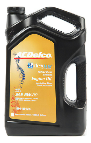 Aceite Para Motor Acdelco 5w30 Dexos 2 Sn/c3 Dpf Ben/dies 4l