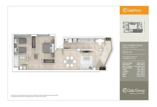 Imagen 7 de 14 de Va194-apto. A Estrenar Gala Point Venta 2 Dorm. Parque Batlle