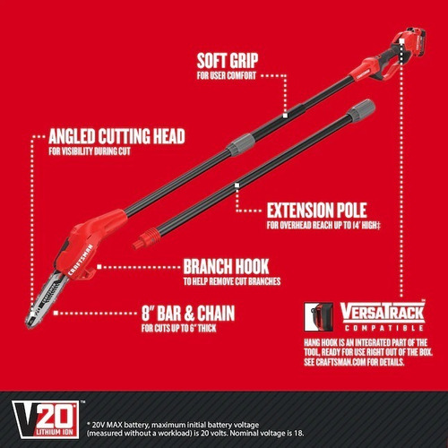 Craftsman Sierra de Poste Cmccsp20m1 Poste De Cadena De 20 V Máx