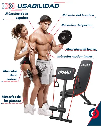Banco Multifuncional Para Entrenamiento De Pesas Pecho Plano Ejercicios Reclinable Inclinado Declinable Fitness Predicador Bíceps Banca Mancuernas Abdomen Pbold