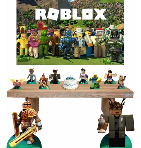 Kit Aniversário Painel Redondo + Display Roblox