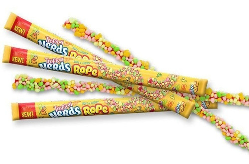 3 Bala Nerds Rope Tropical Goma Comprida Com Nerds Em Volta