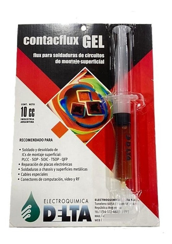 Contacflux Gel Flux En Jeringa 10cc Delta Electronica Local