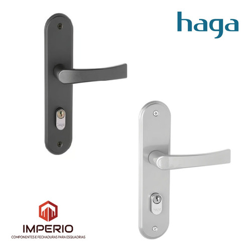 Fechadura Haga Interna Quarto Espelho Cinza 21960b