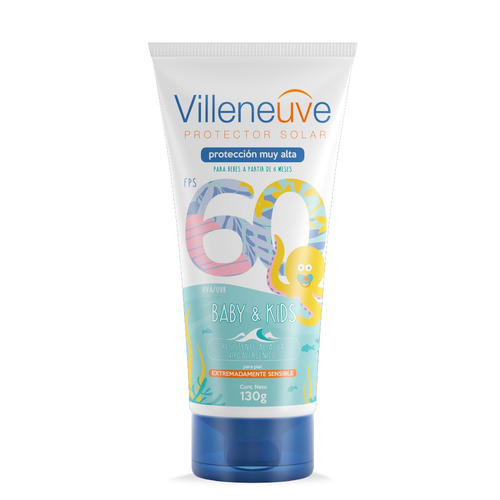 Imagen 1 de 1 de Protector solar Villeneuve Solar Baby & Kids FPS 60 en crema FPS60 x 130 g pack por 1