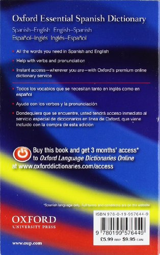 Diccionario Oxford Essential De Español (edición Multilingüe