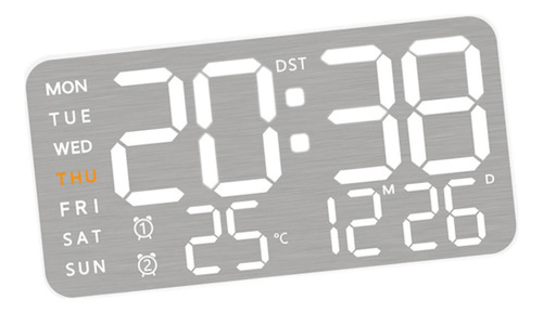 Reloj De Pared Digital Reloj Despertador Led, Concha Blanca